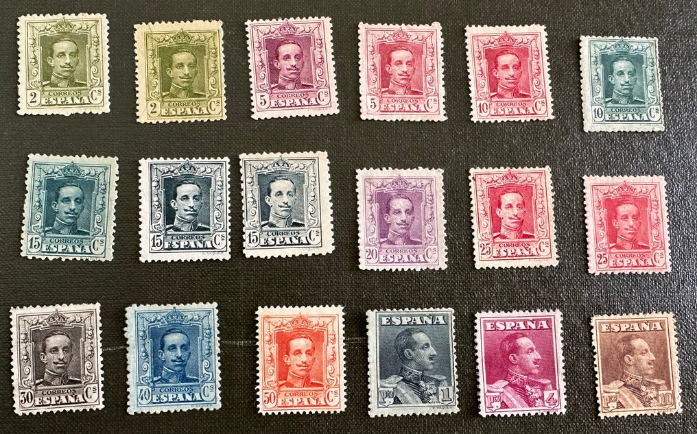 España y colonias 1922 - Dos series de Alfonso XIII - Edifil 310/323 + 455/468 #1.0