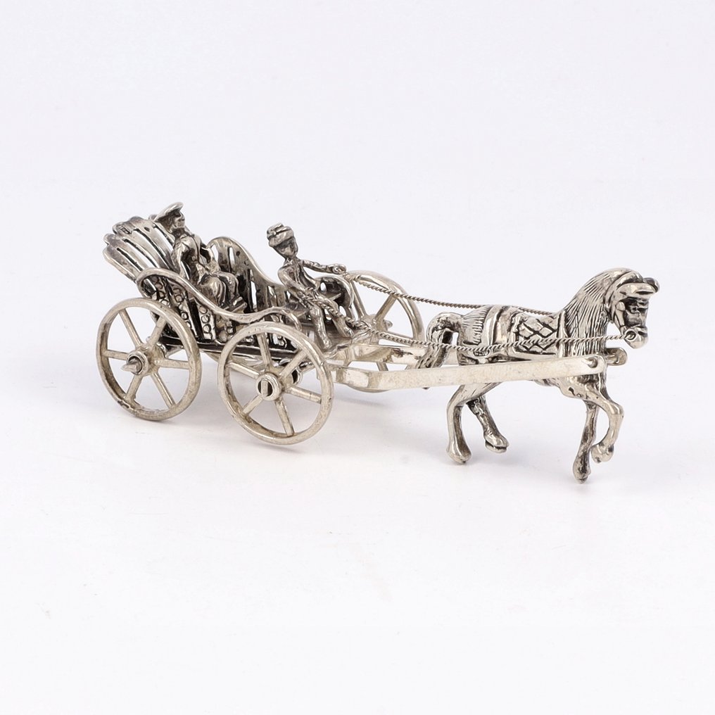 NO RESERVE - J. Niekerk - Rijtuig - Miniature figure - .835 silver #1.0
