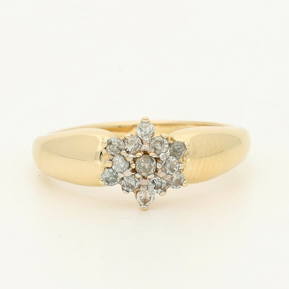 没有保留价 - 戒指 - 14K包金 黄金 - 0.26ct. tw. 钻石 (天然) #1.0