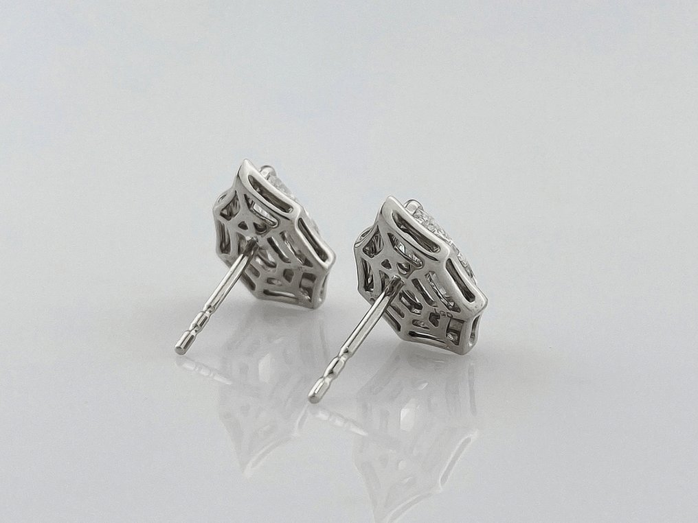 耳环 - 14K包金 白金 - 2.12ct. tw. 钻石 (实验室培育) #4.3