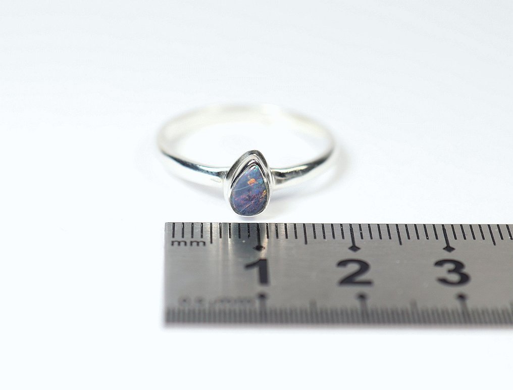 Australsk opal Ring / Cabochon / ny- 2.08 g - (1) #3.2