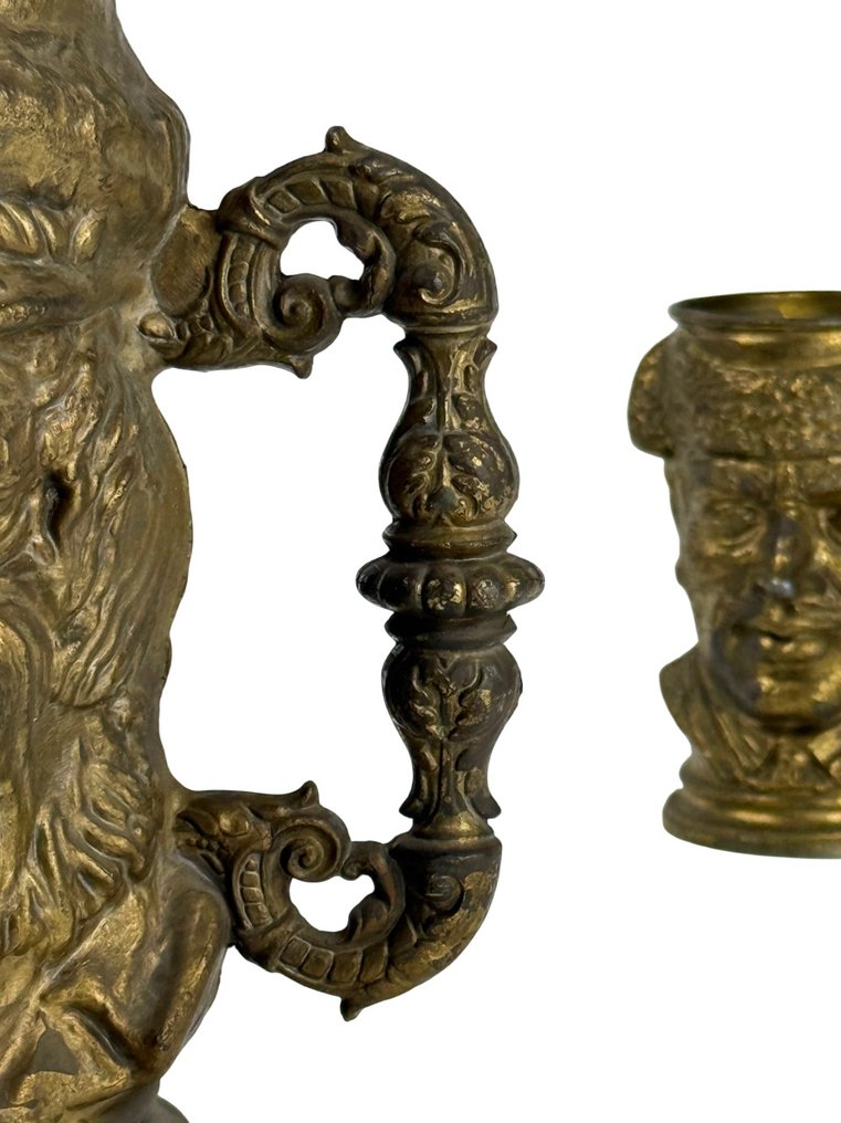 啤酒大杯 (3) - 装饰用黄铜水壶 - 鍍金黃銅 - Toby Jugs 风格 #2.1