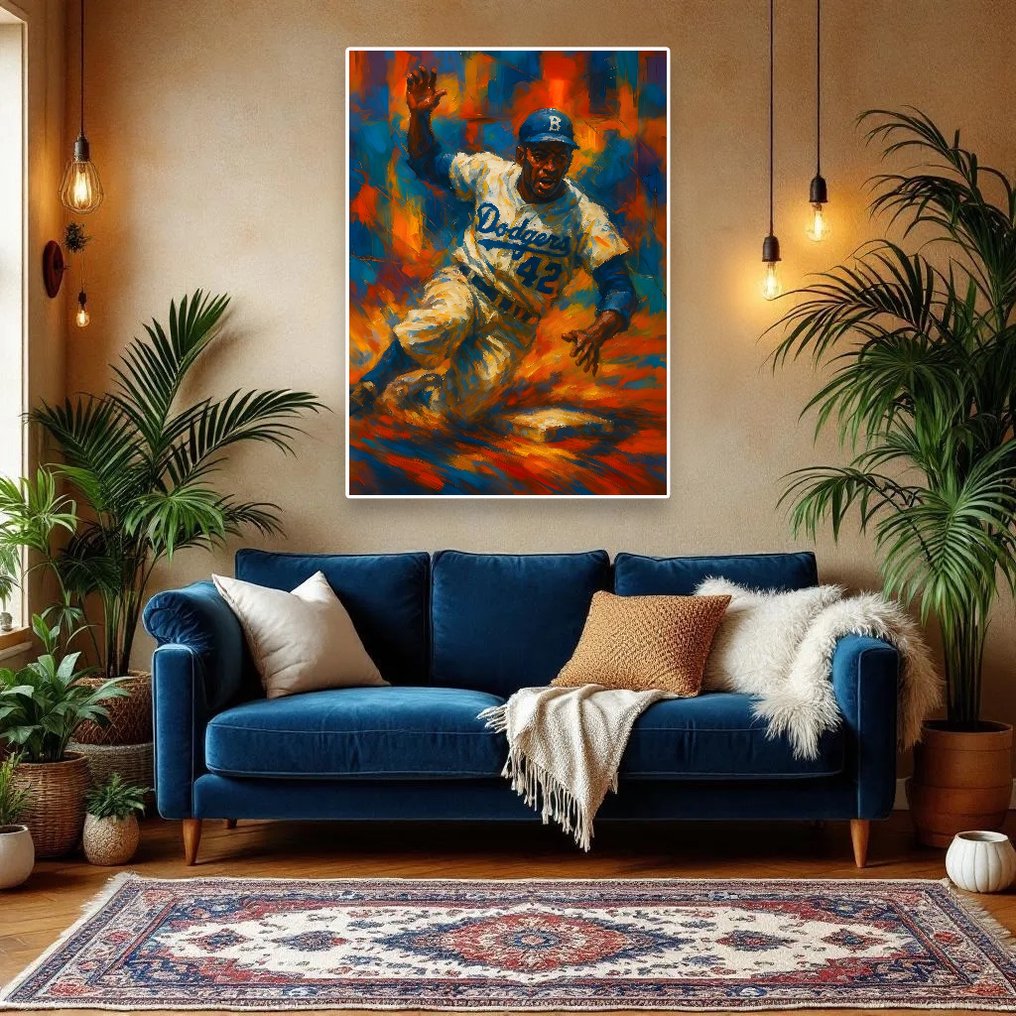 AT9 - [Canvas XL] Jackie Robinson – Oil Painting Tribute #1.0