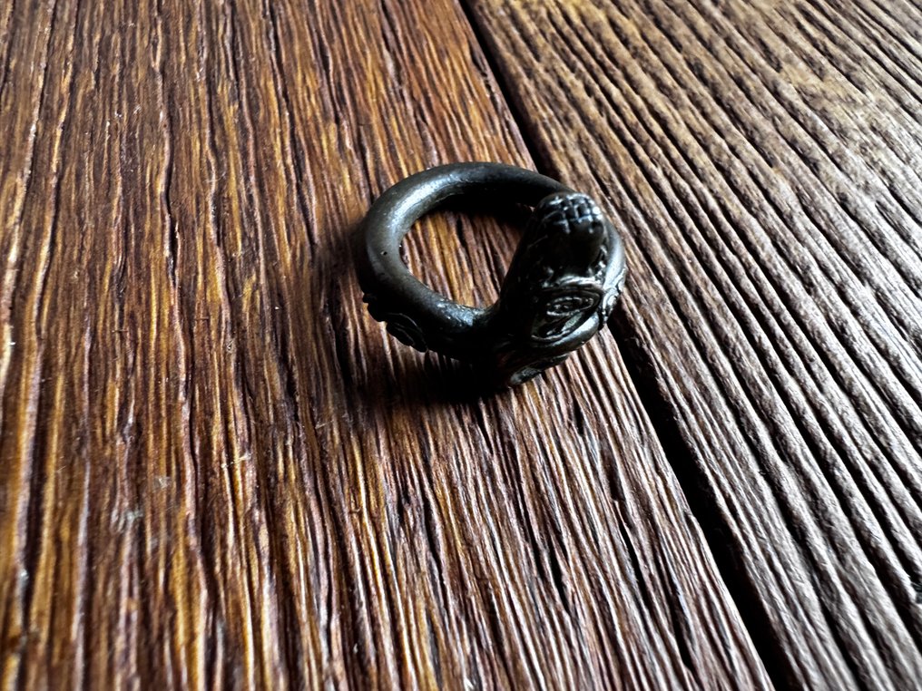 *One Available* Single Unique Design Headed Ouroboros Ring/ Ancient Masonic Builders - Ring #4.3