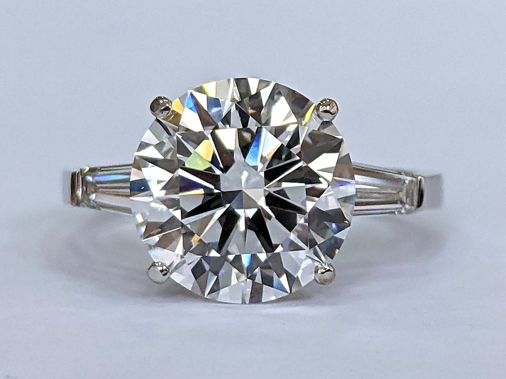 Gyűrű - 18 kt. Fehér arany - 6.38ct. tw. Gyémánt (Laboratóriumban előállított) - Gyémánt - IGI Certified #1.0