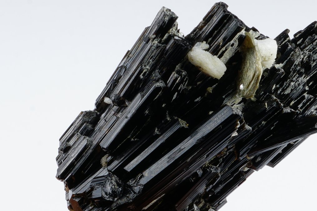 Tourmalini neri con mica e albite - cristalli lucenti. formazione extra - Altezza: 8.5 cm - Larghezza: 4 cm- 64 g #4.3