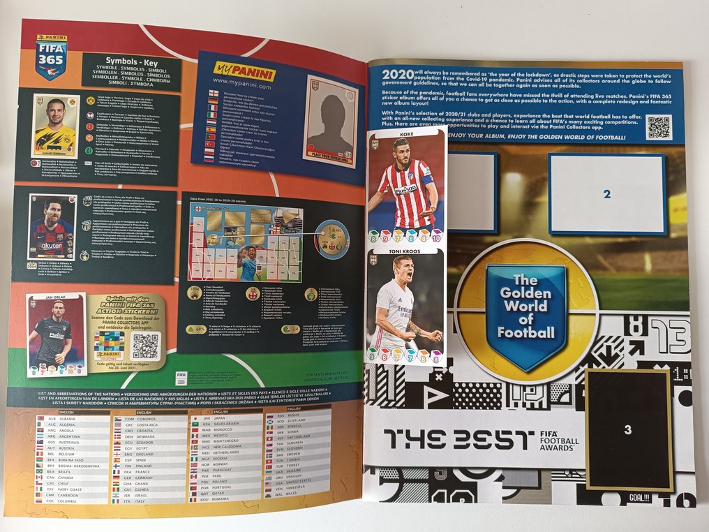 Panini The Golden World of Football - 1 Empty album + complete loose sticker set - Good (GD) #2.1