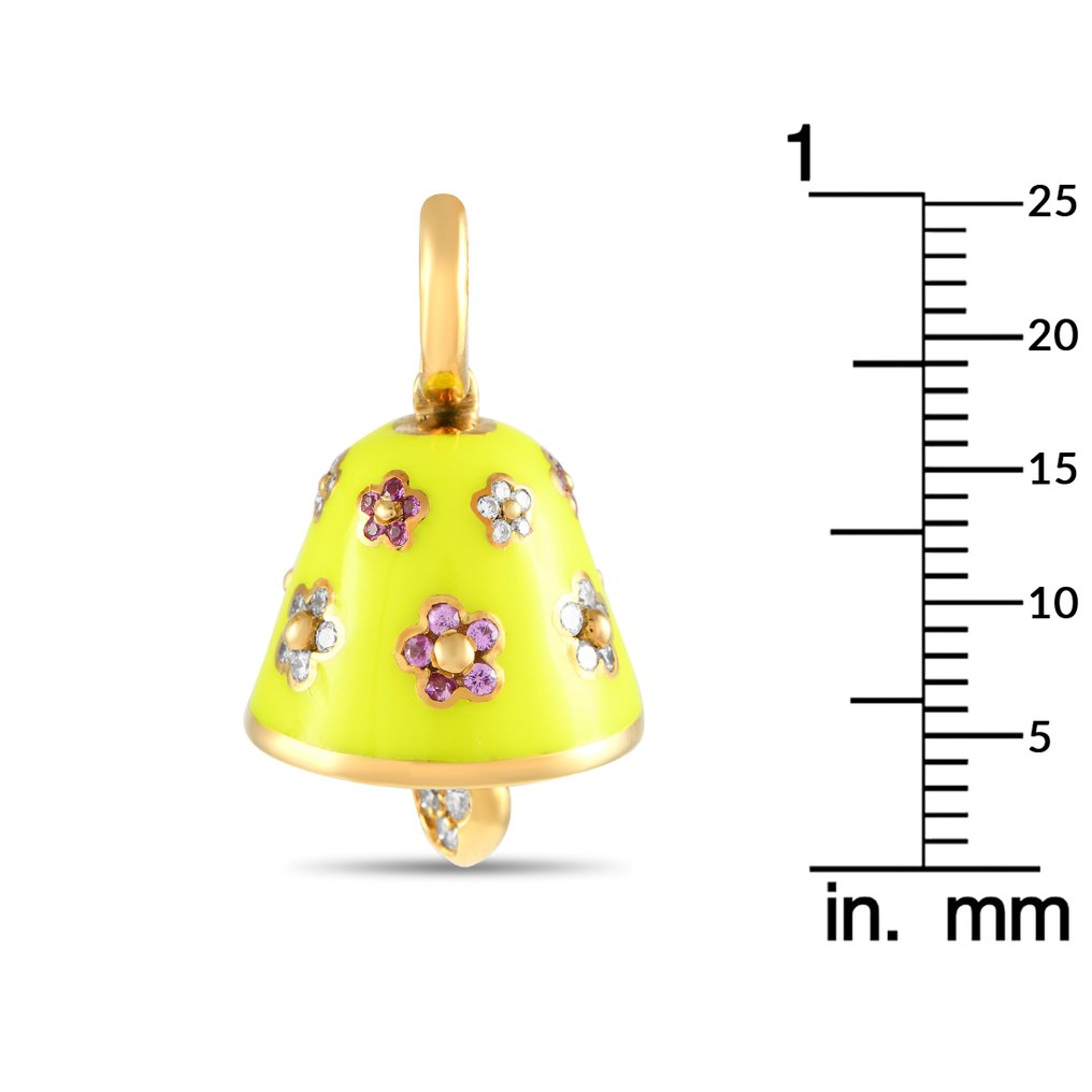 Aaron Basha - Βραχιόλι γούρι - 18 καράτια Κίτρινο χρυσό, Μπρελόκ από 18K κίτρινο χρυσό, με διαμάντι 0,36 καρατίων, ζαφείρι και κίτρινο σμάλτο. - 0.36ct. tw. #3.2