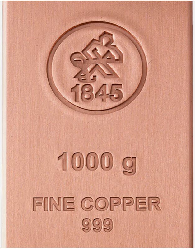 1 chilogrammo di rame - .999 - Heimerle + Meule. (Senza prezzo di riserva) #3.2