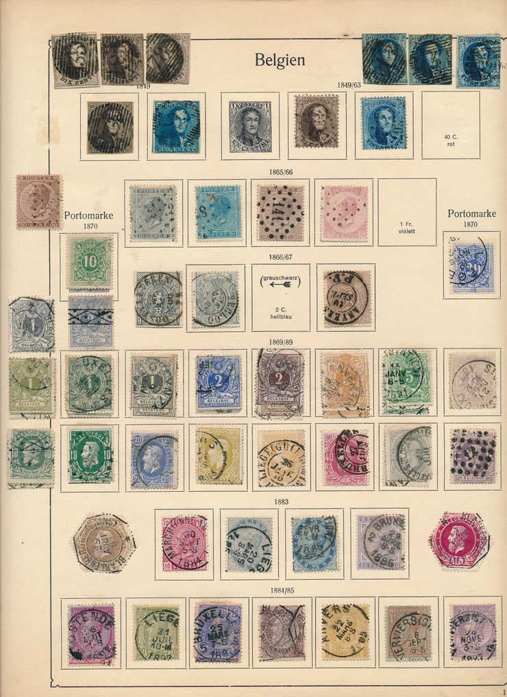 Belgique 1849/1944 - Collection timbrée de la période classique, de nombreux numéros complets, également de bons numéros #1.0