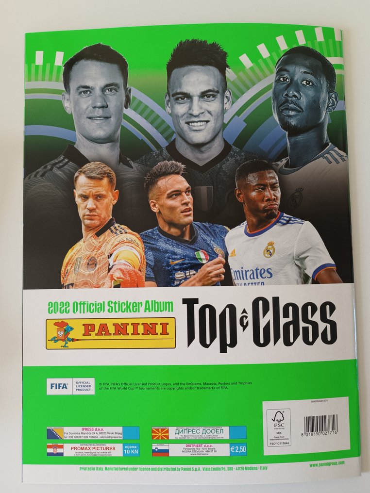 2022 Panini Top Class - 1 Empty album + complete loose sticker set - Good (GD) #1.0