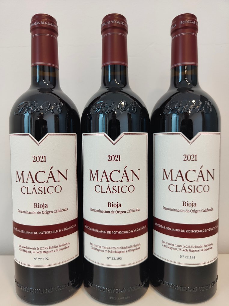 2021 Benjamin de Rothschild & Vega Sicilia, Macan Clásico - Rioja DOC - 3 Pullot (0.7 L) #1.0