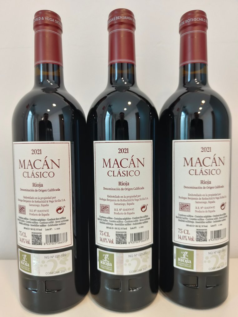 2021 Benjamin de Rothschild & Vega Sicilia, Macan Clásico - Rioja DOC - 3 Pullot (0.7 L) #2.1