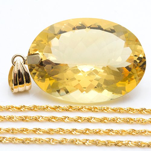 Sem preço de reserva - Colar com pingente - 18 K Ouro amarelo Citrino #1.0