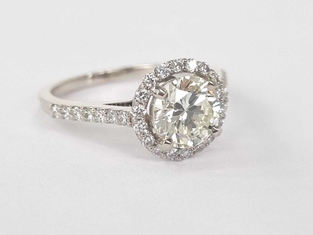 Δαχτυλίδι αρραβώνων - 18 καράτια Λευκός χρυσός - 1.96ct. tw. Διαμάντι (Φυσικό) - Διαμάντι #1.0