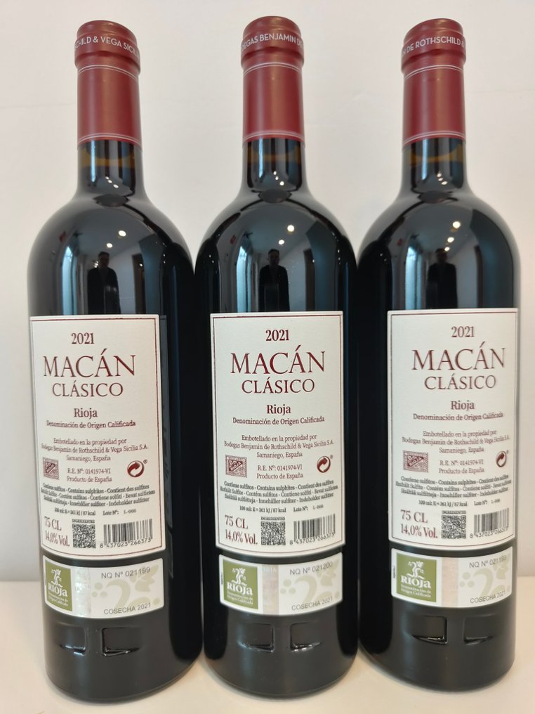 2021 Benjamin de Rothschild & Vega Sicilia, Macan Clásico - Rioja DOC - 3 Pullot (0.7 L) #3.2
