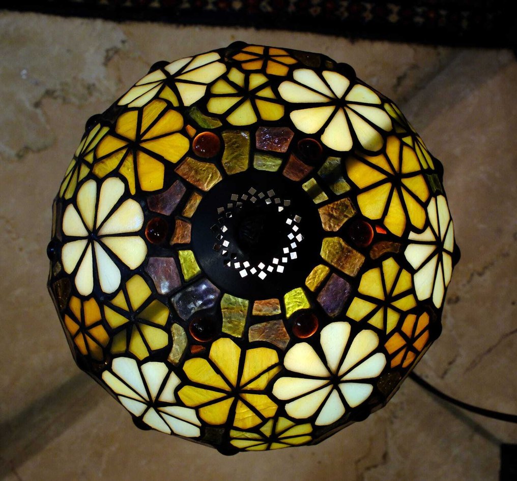 Tiffany - Table lamp - Stained glass - Vintage #3.2