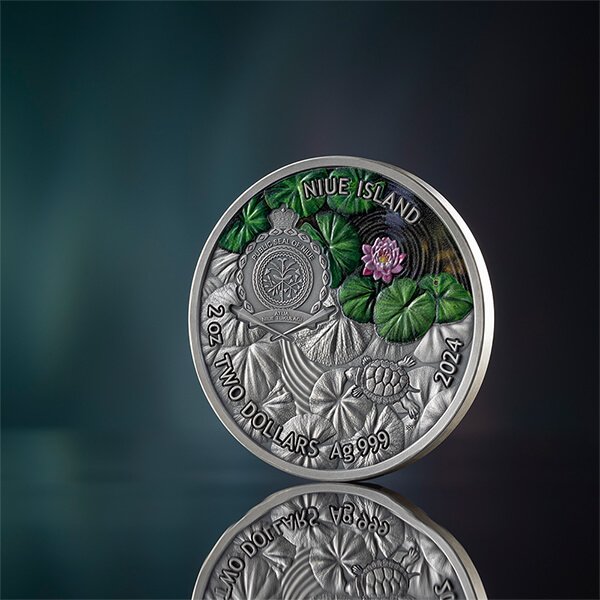 Niue. 2 Dollars 2024 Red-Eared Turtle - Lifelong Journey 2 oz Antique finish Silver Coin (.999) #3.2