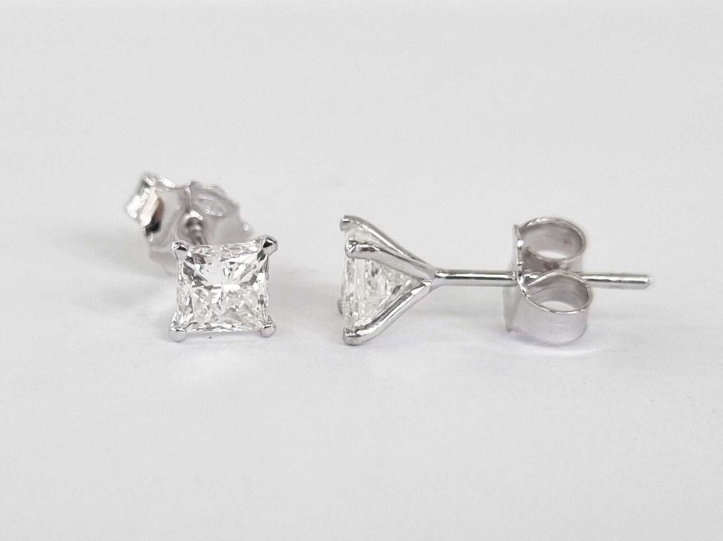 Boucles d'oreilles cloutées - 14 carats Or blanc - 1.36ct. tw. Diamant (Naturelle) #1.0