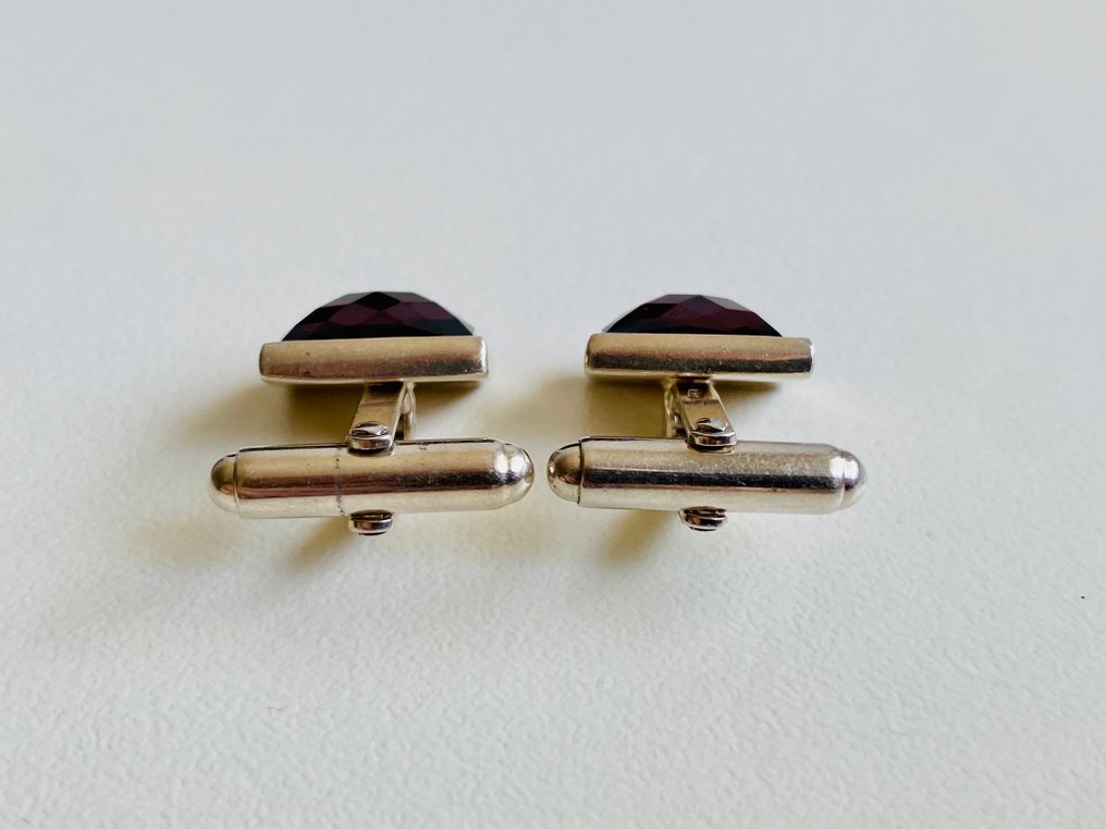 Silver - Cufflinks - Garnet #2.1