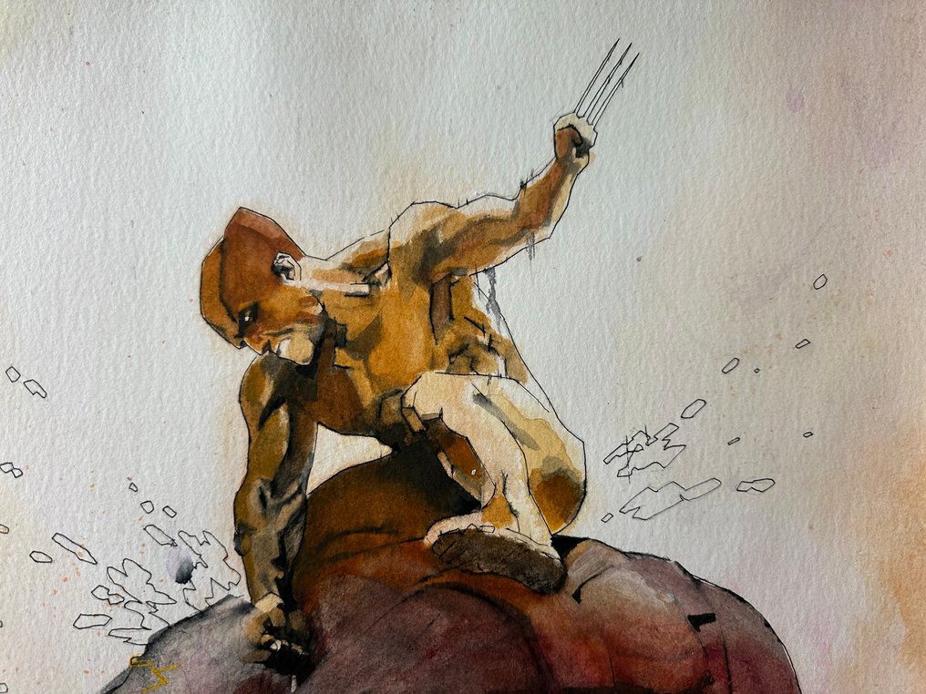 Boschi, Roland - 1 Original colour drawing - Wolverine vs. Juggernaut - 2000 #1.0