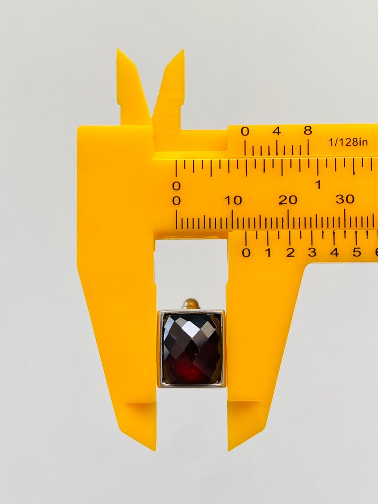 Silver - Cufflinks - Garnet #4.3