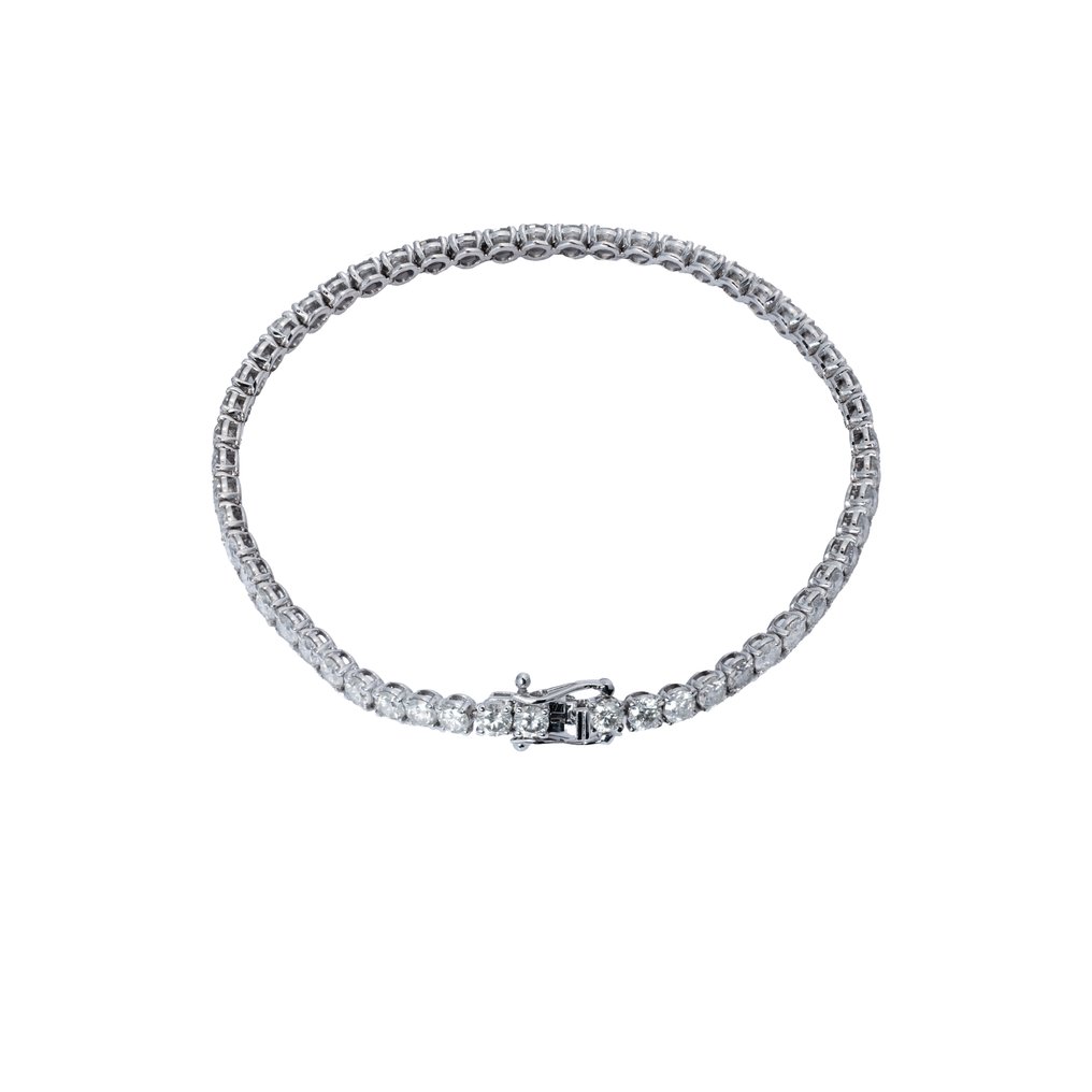 没有保留价 - 手镯 - 14K包金 白金 -  7.31ct. tw. 钻石 (天然) - E-I 颜色 VS2-I1 #4.3