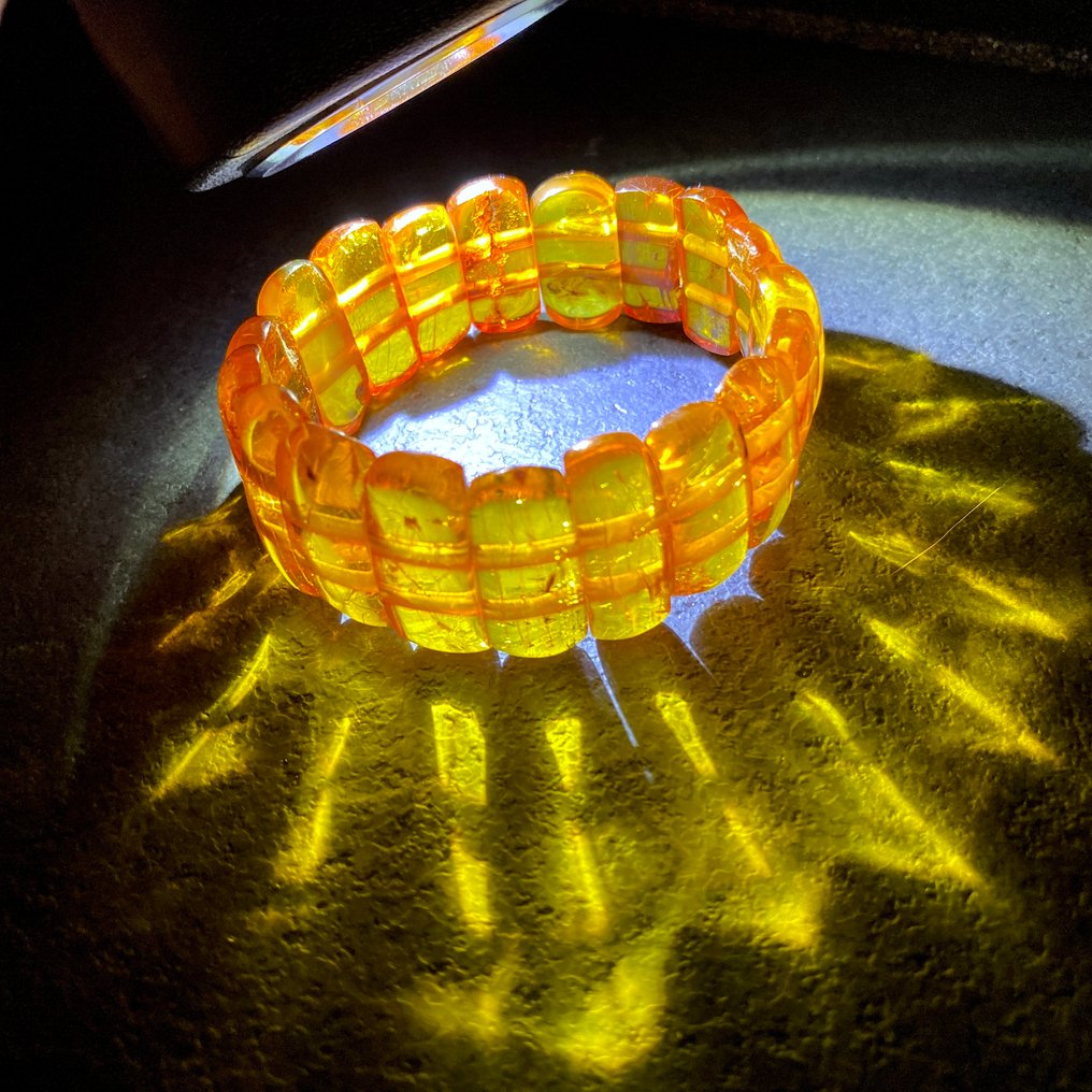 Bracelet from natural whole stone Baltic Amber cabochons - Amber - Genuine Baltic amber - Succinite - Fossilised pine tree resin #2.1