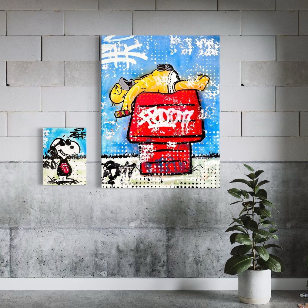 Moabit - Homer Simpson VS Snoopy X Heavy Sleepover /Diptych/ XL #1.0