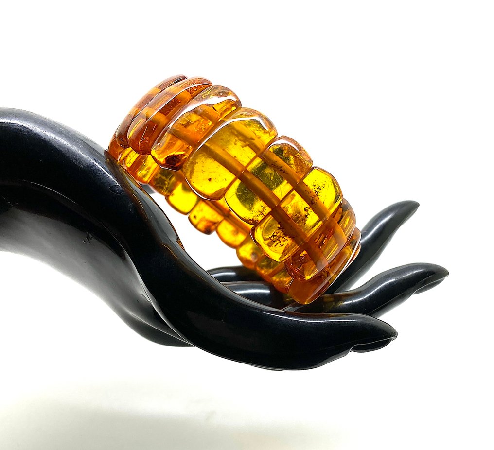 Bracelet from natural whole stone Baltic Amber cabochons - Amber - Genuine Baltic amber - Succinite - Fossilised pine tree resin #3.2