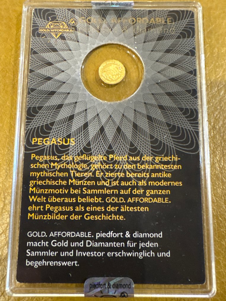 Ρουάντα. 10 FRW 2018 Pegasus mit Diamant ., 1/100 Oz (.999) (χωρίς τιμή ασφαλείας) #1.0