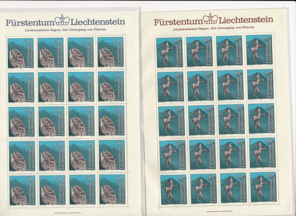 Liechtenstein 1978/1985 - Colectie menta de foi in miniatura, inclusiv 1981/84 aparent completa, valoare de catalog mare! #3.2