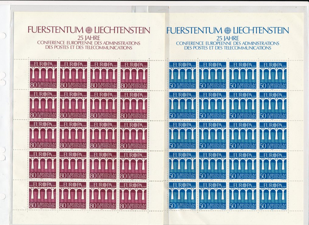 Liechtenstein 1978/1985 - Colectie menta de foi in miniatura, inclusiv 1981/84 aparent completa, valoare de catalog mare! #1.0