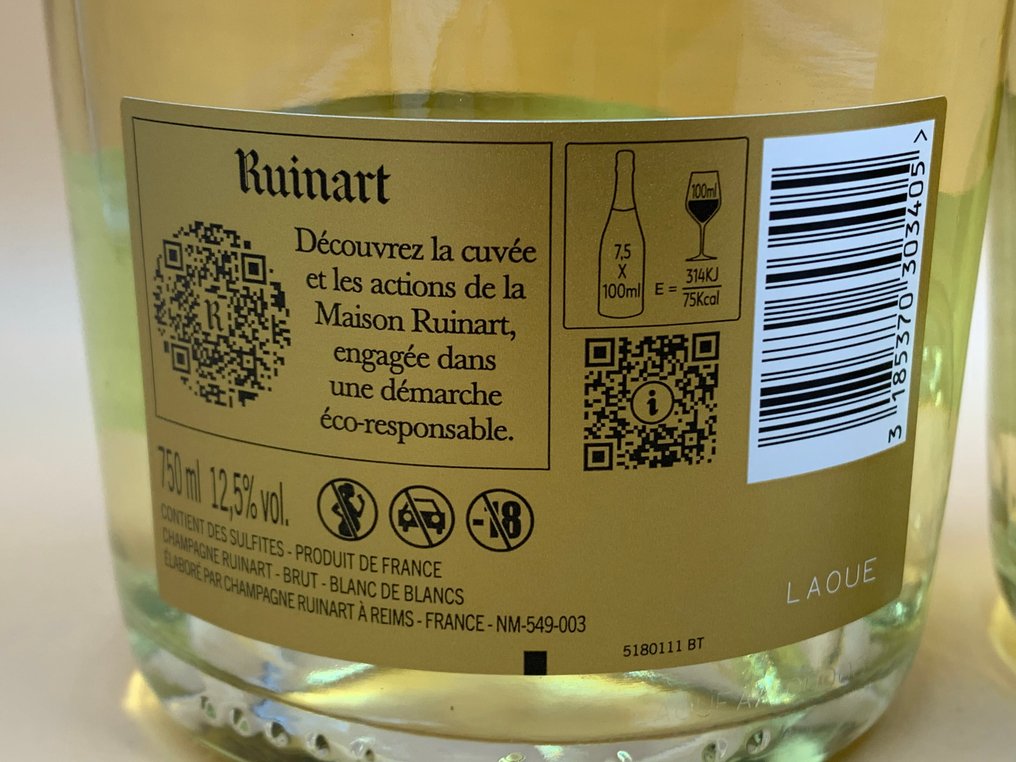 Ruinart, Brut - Champagne Blanc de Blancs - 3 Bottles (0.75L) #4.3