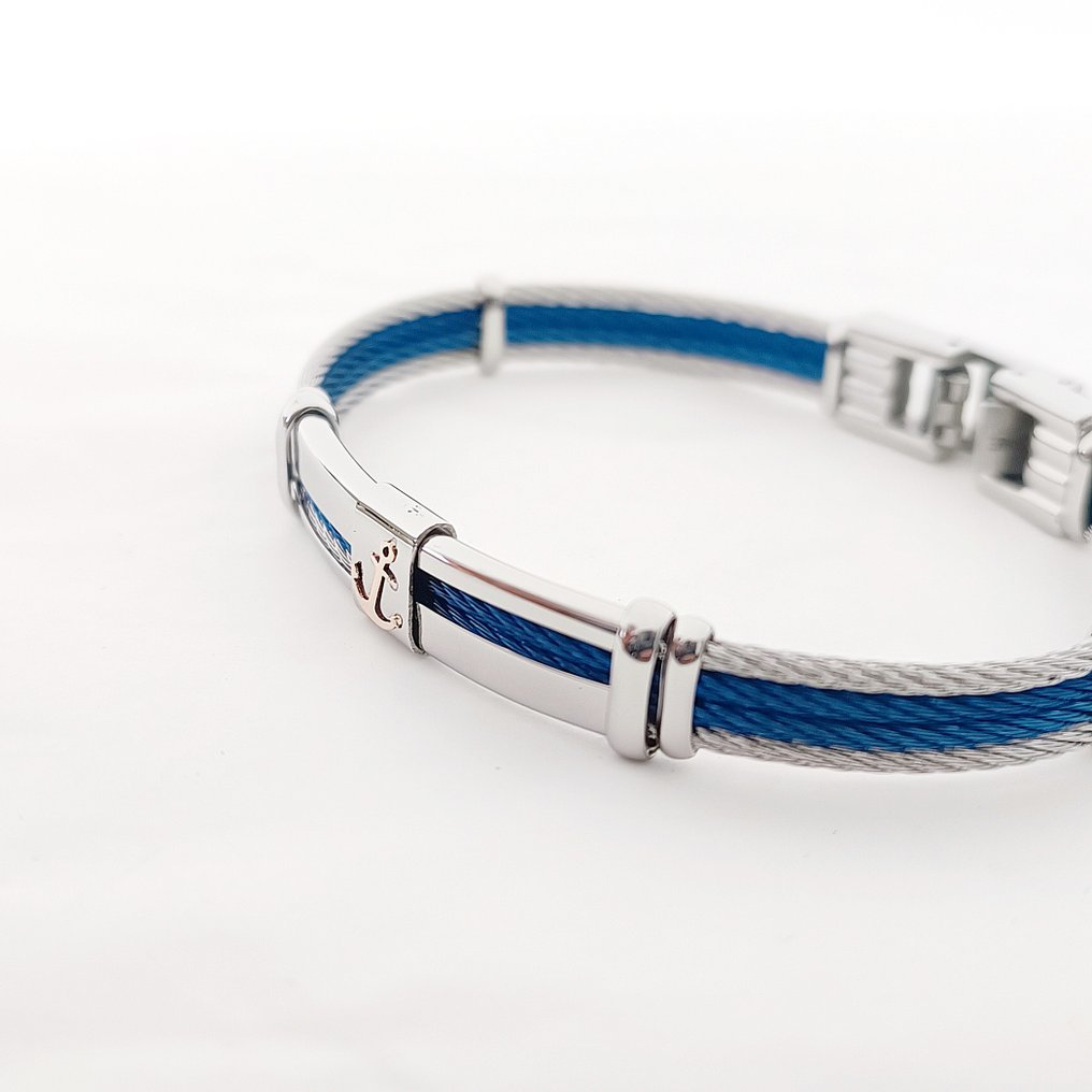 18K包金 - 钢, 玫瑰金 - 手镯 - 手工的 #2.1