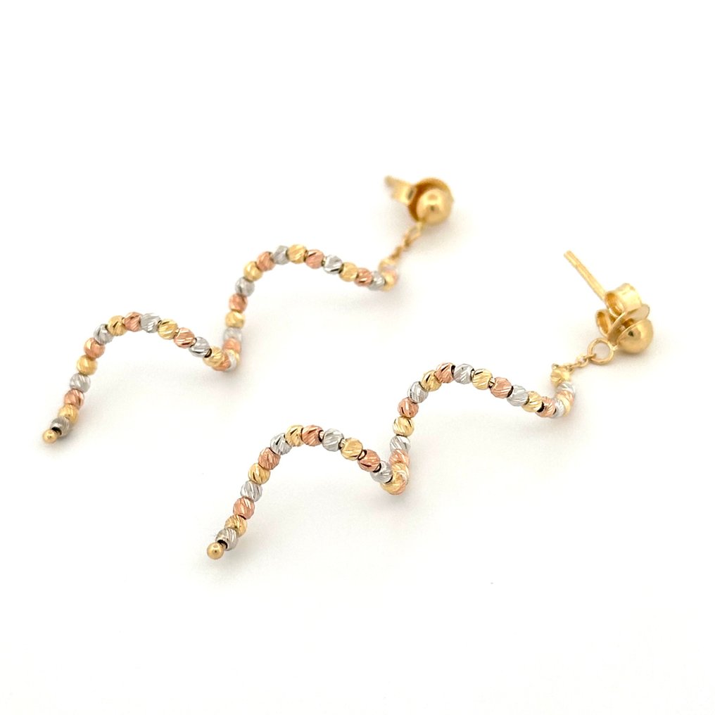 Handmade - 耳环 - Orecchini pendenti - 3.3 g - 18K包金 黄金, 白金, 玫瑰金 #1.0