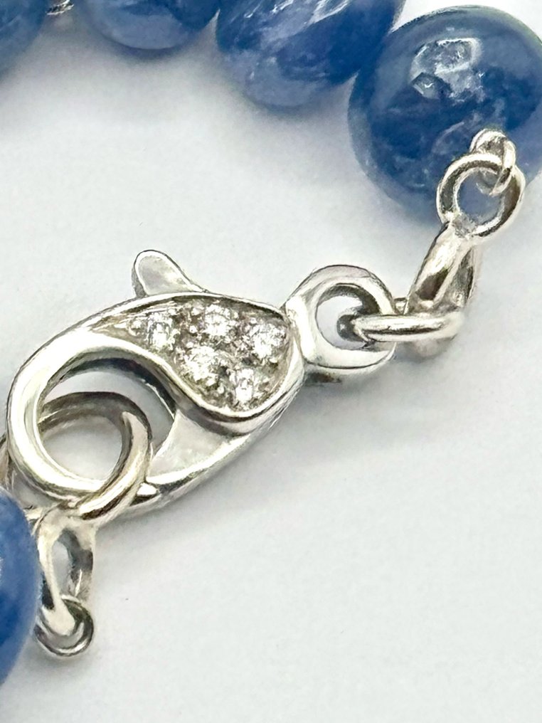 Κολιέ - 18 καράτια Λευκός χρυσός - Τανζανίτες και Διαμάντια #4.3