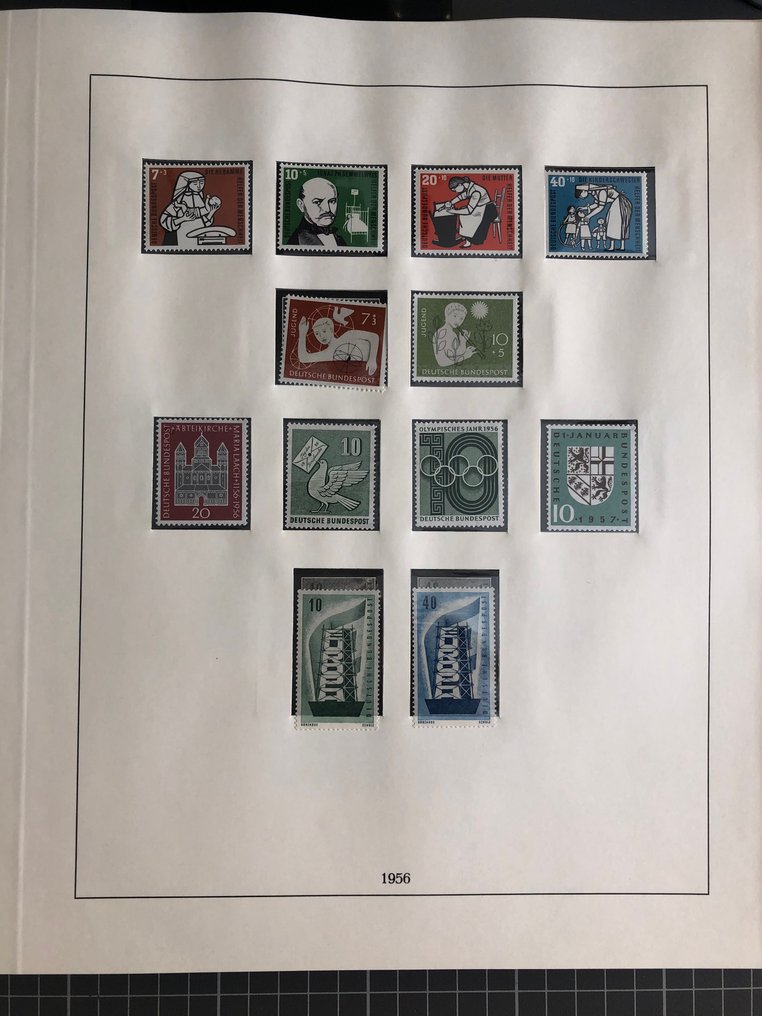 Germania, Repubblica Federale 1955/1974 - Collezione completa di menta su pagine prestampate Lindner in un raccoglitore ad anelli #3.2