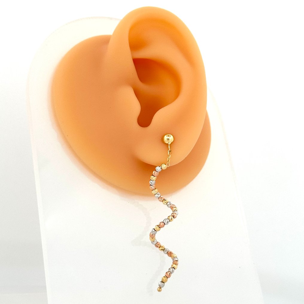 Handmade - 耳环 - Orecchini pendenti - 3.3 g - 18K包金 黄金, 白金, 玫瑰金 #2.1