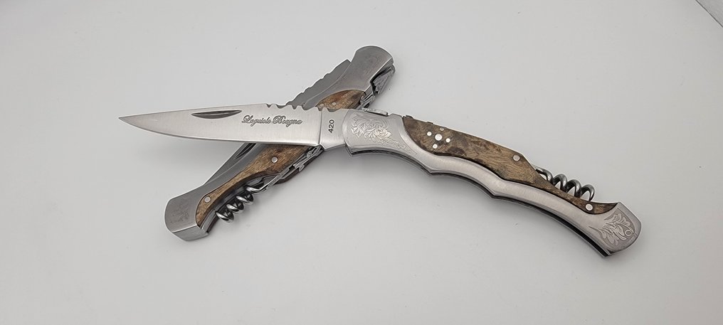 Laguiole Bougna - Bordskniv uppsättning (2) - Collection Baroque - Stål, Trä - Couteaux Poche / Pliant #2.1