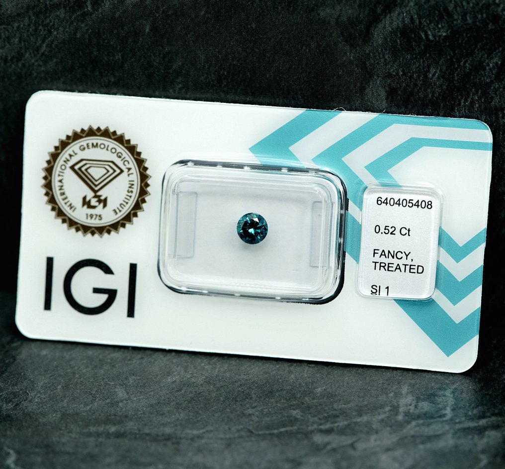 1 pcs Diamond  (Colour-treated)  - 0.52 ct - SI1 - International Gemological Institute (IGI) #4.3