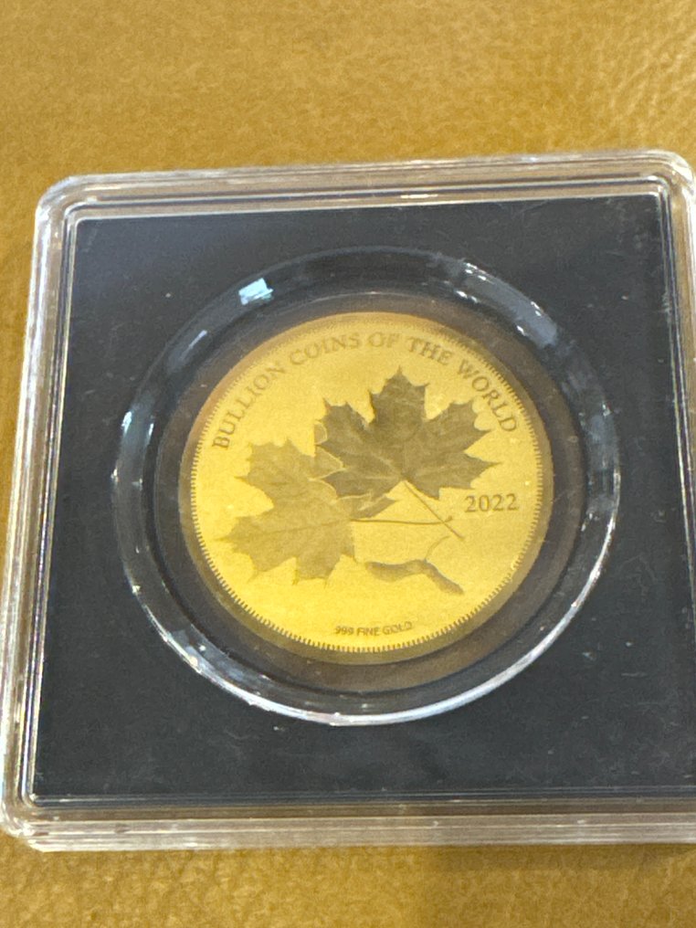 Ciad. 5000 Francs 2022 Maple Leaf ., 1/200 Oz (.999)  (Senza prezzo di riserva) #1.0