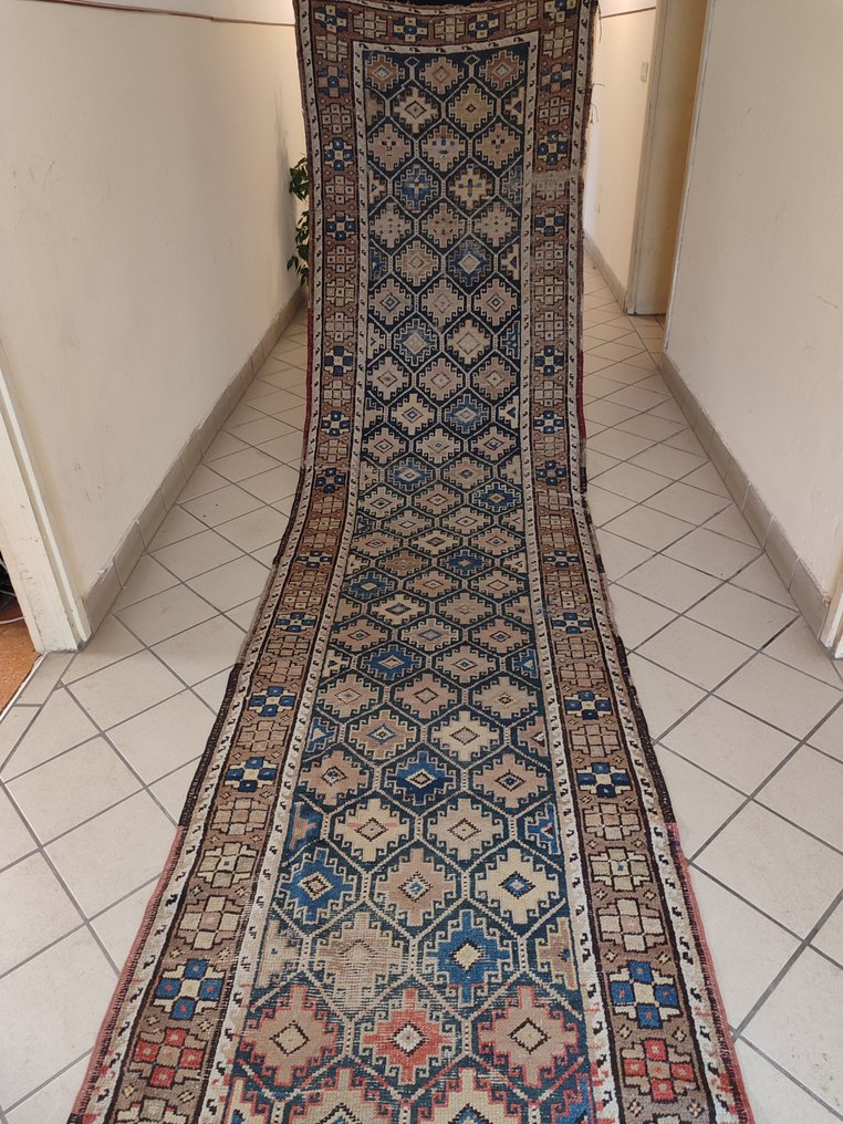 Αρχαίο χαλί Kazak του 19ου αιώνα - Χαλί - 420 cm - 90 cm #1.0