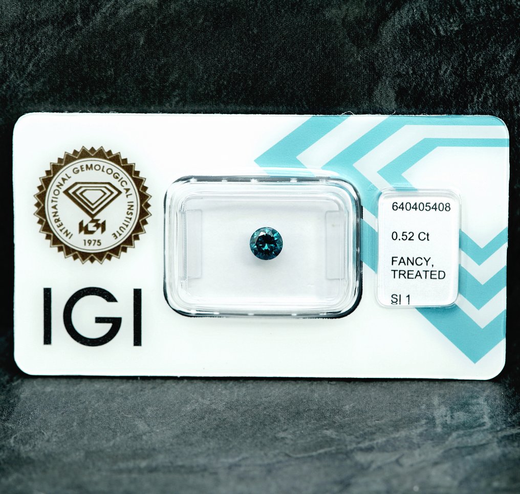 1 pcs Diamond  (Colour-treated)  - 0.52 ct - SI1 - International Gemological Institute (IGI) #1.0