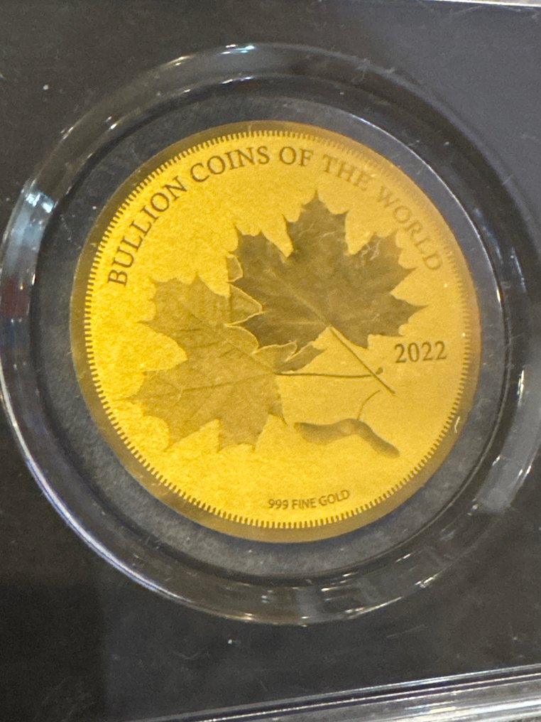 Ciad. 5000 Francs 2022 Maple Leaf ., 1/200 Oz (.999)  (Senza prezzo di riserva) #1.0