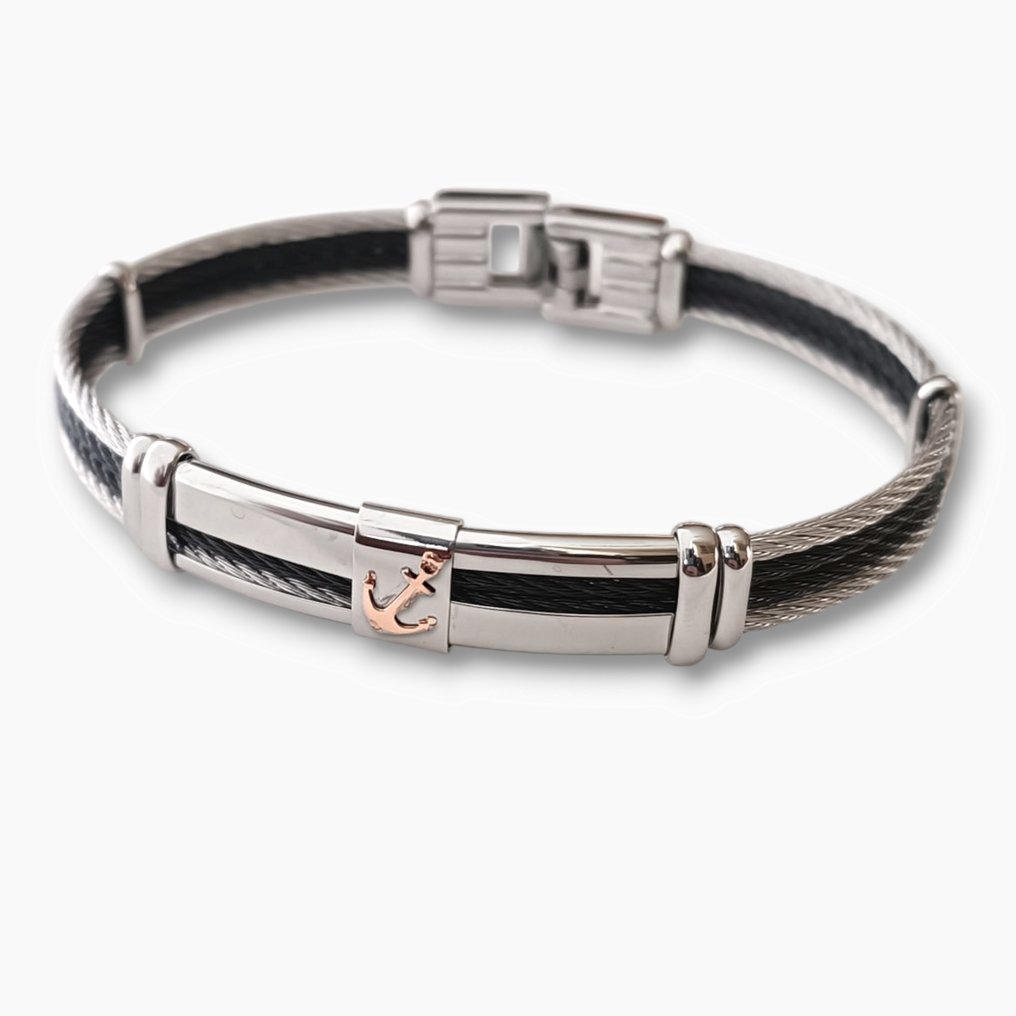 18K包金 - 钢, 玫瑰金 - 手镯 - 手工的 #1.0