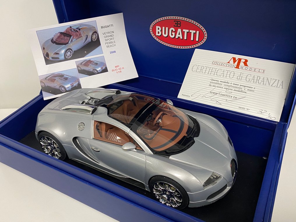 MR Models 1:18 - Modellino di auto - Bugatti Veyron Grand Sport Pebble Beach 2008 - Superbo collezionista imbullonato a mano! Modello numerato 32 su 50 esemplari nel mondo! #2.1