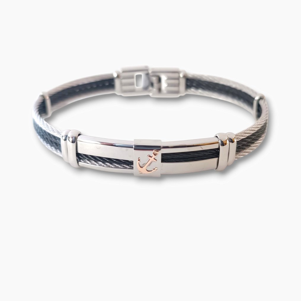 18K包金 - 钢, 玫瑰金 - 手镯 - 手工的 #1.0