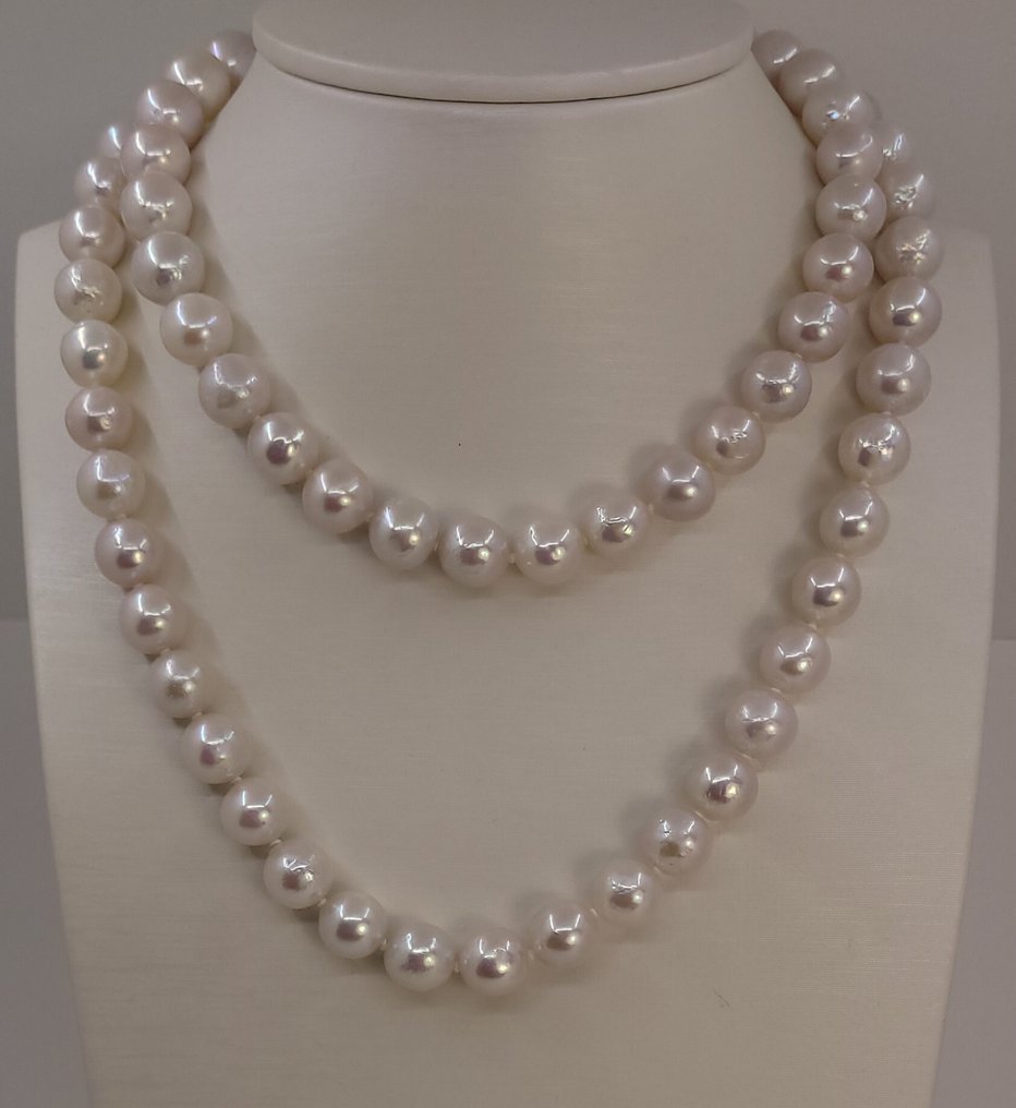 Zonder minimumprijs - Halsketting - 14 karaat Witgoud - 10x11,5 mm Edison Pearls #1.0