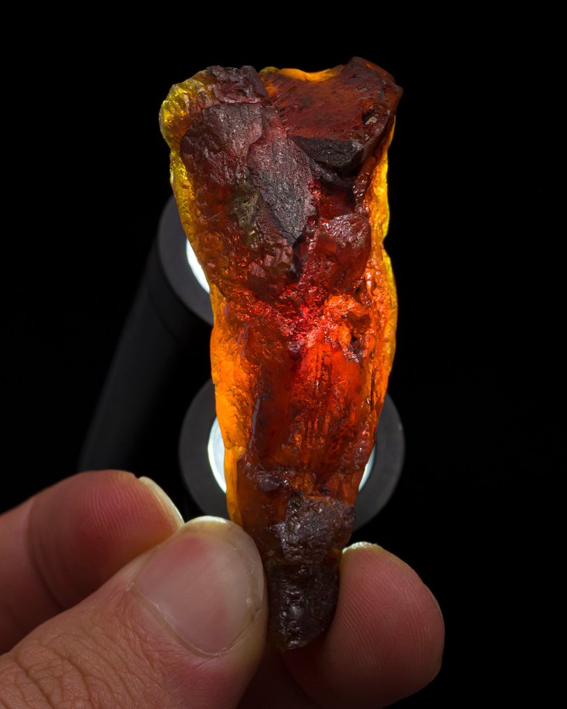 Rot-orange Edelstein Sphalerit Floater Schneidequalität (270ct) - Höhe: 6.1 cm - Breite: 2.1 cm- 54 g - (1) #1.0